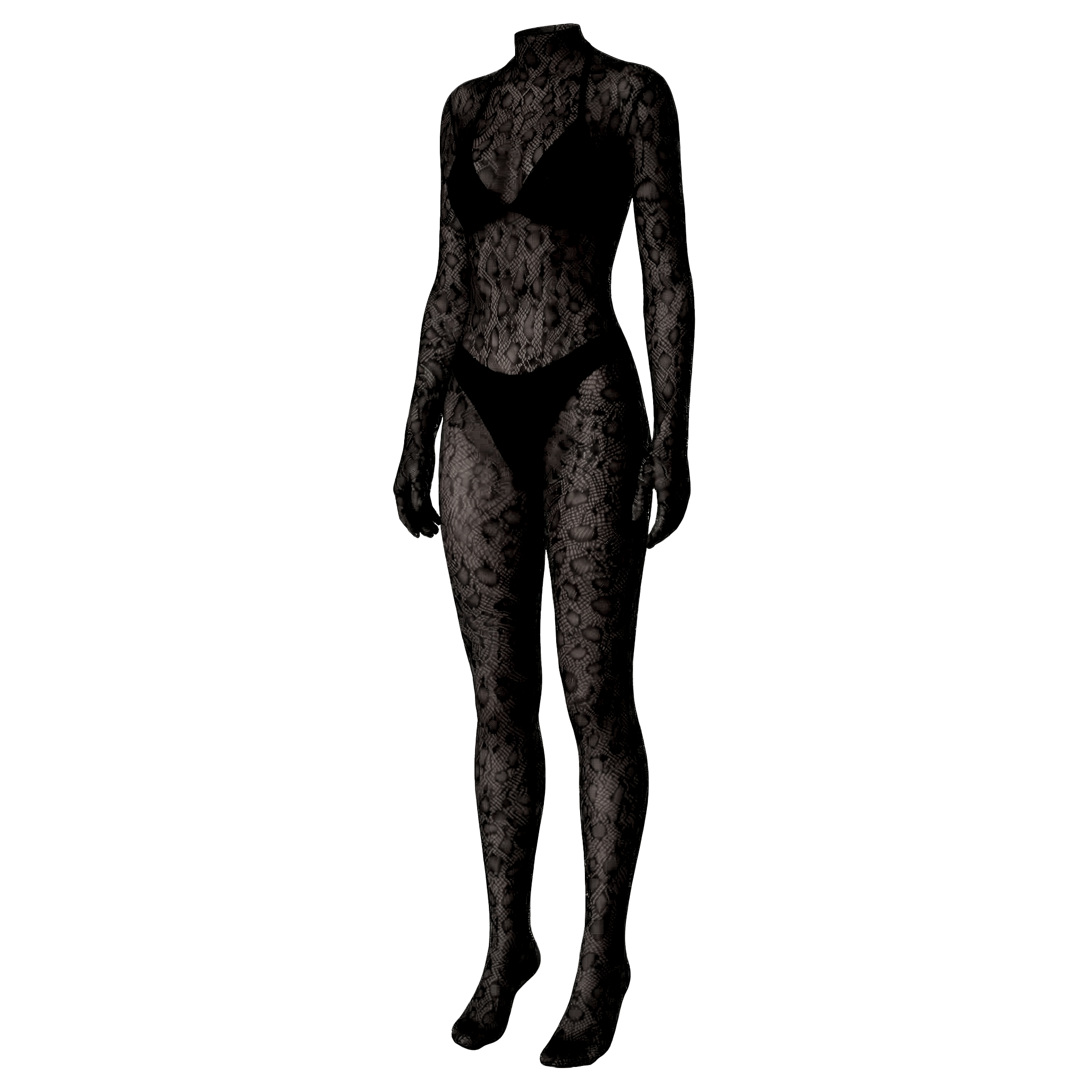 Obsidian Leopard Lace Catsuit