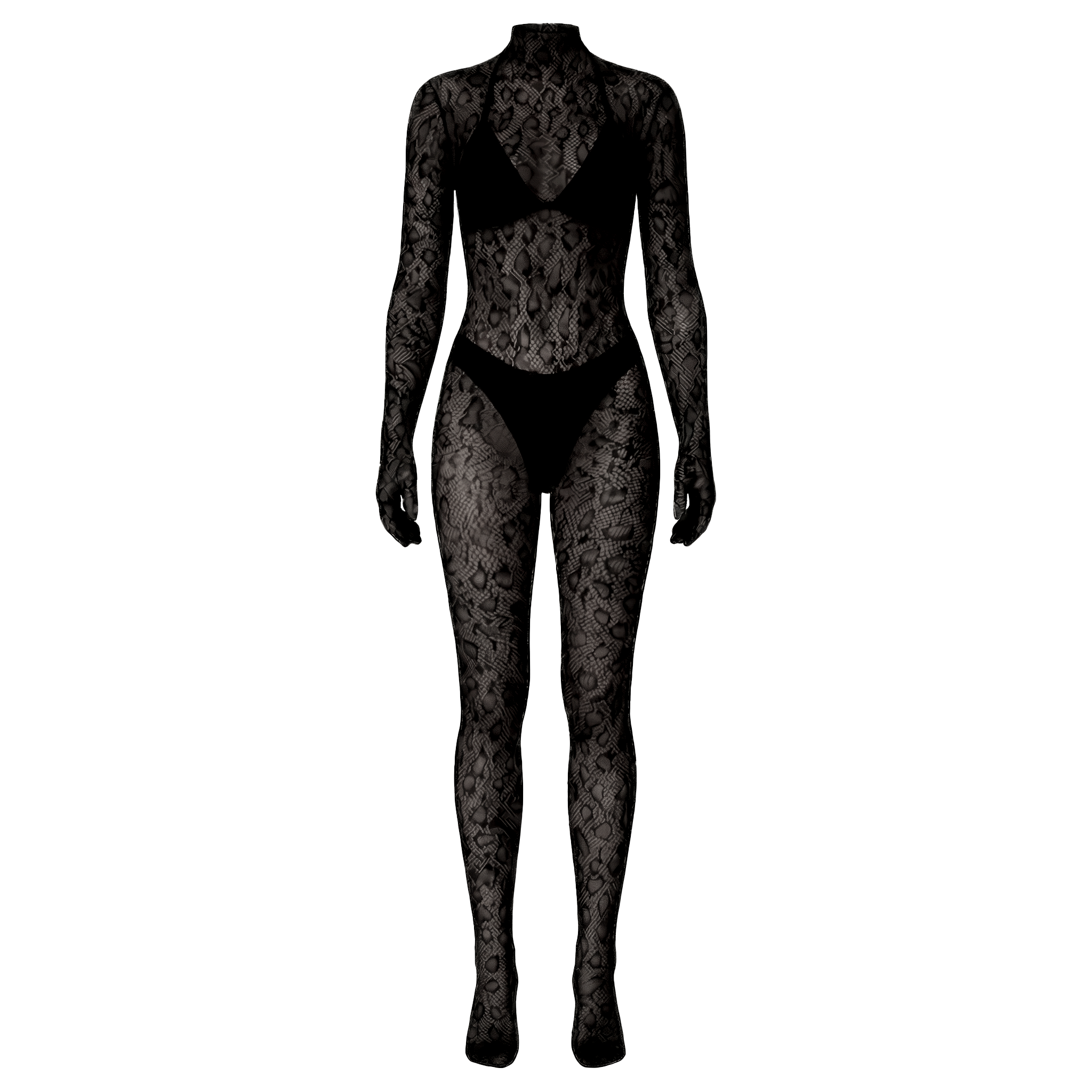 Obsidian Leopard Lace Catsuit