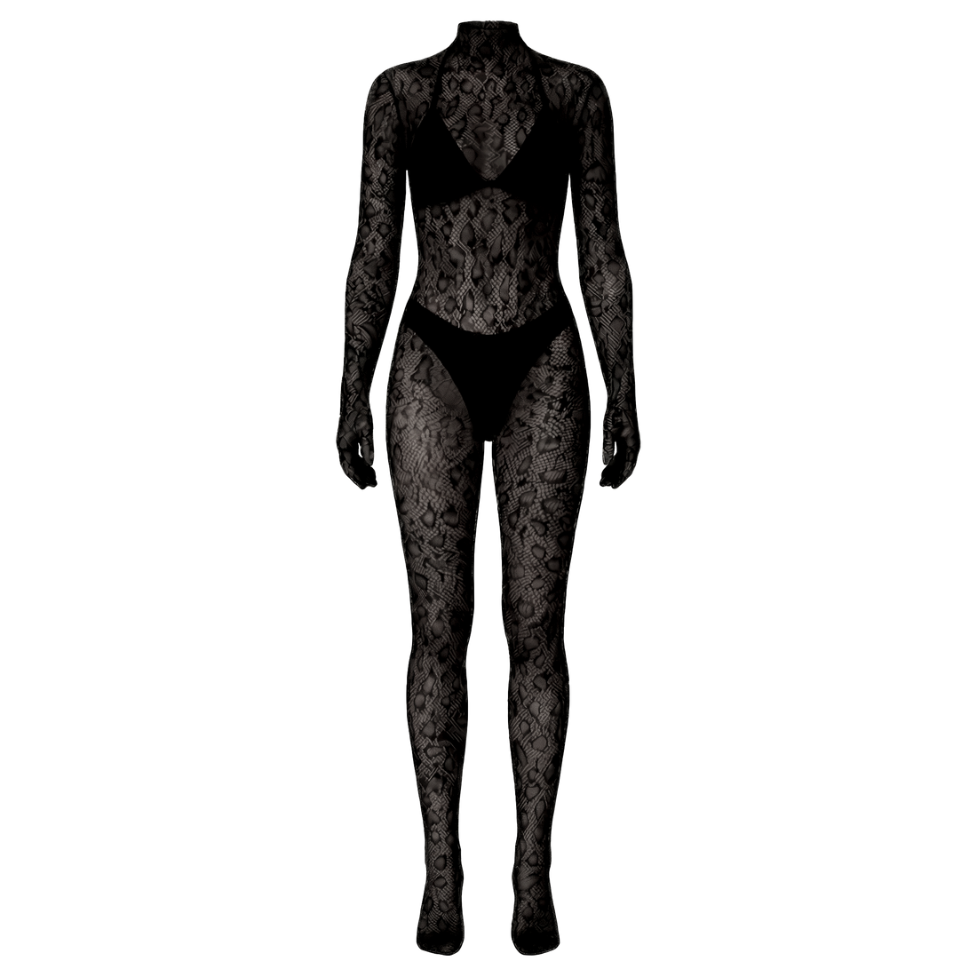 Obsidian Leopard Lace Catsuit
