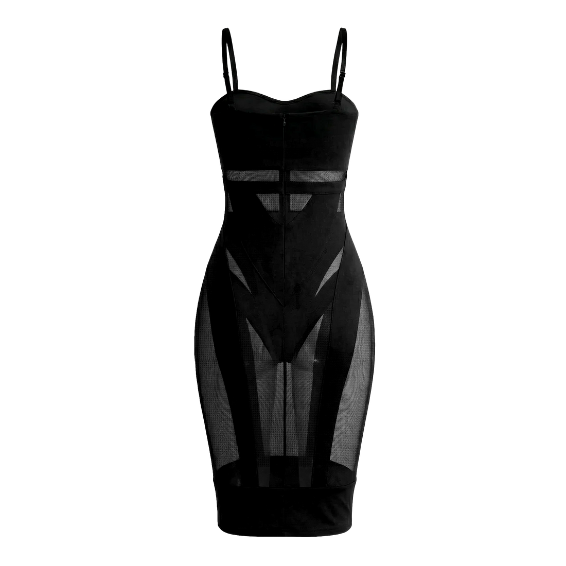 Noir Veil Mesh Midi Dress/2 Piece