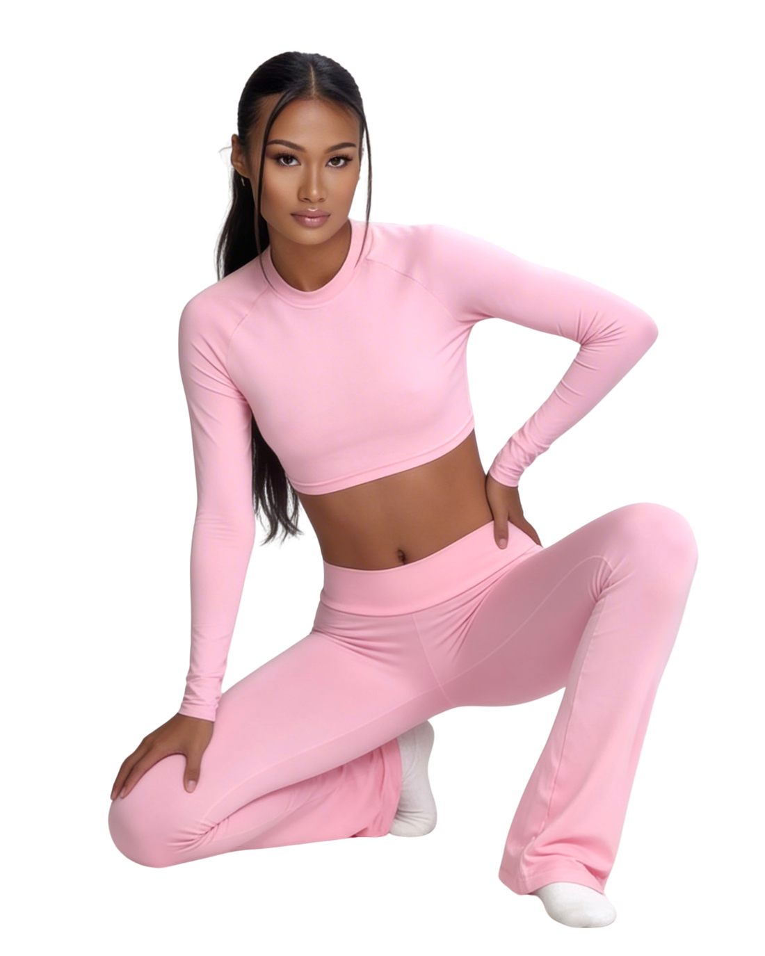 Pilate Mami Pink — Long Sleeve Clarity Crop