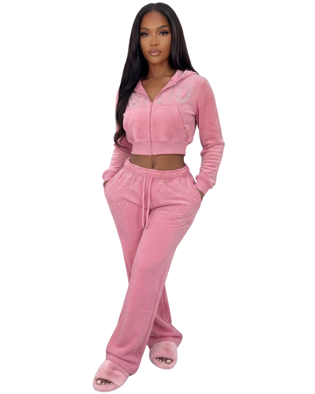 Bubble Gum 2-Piece Zip-Up Sweatsuits
