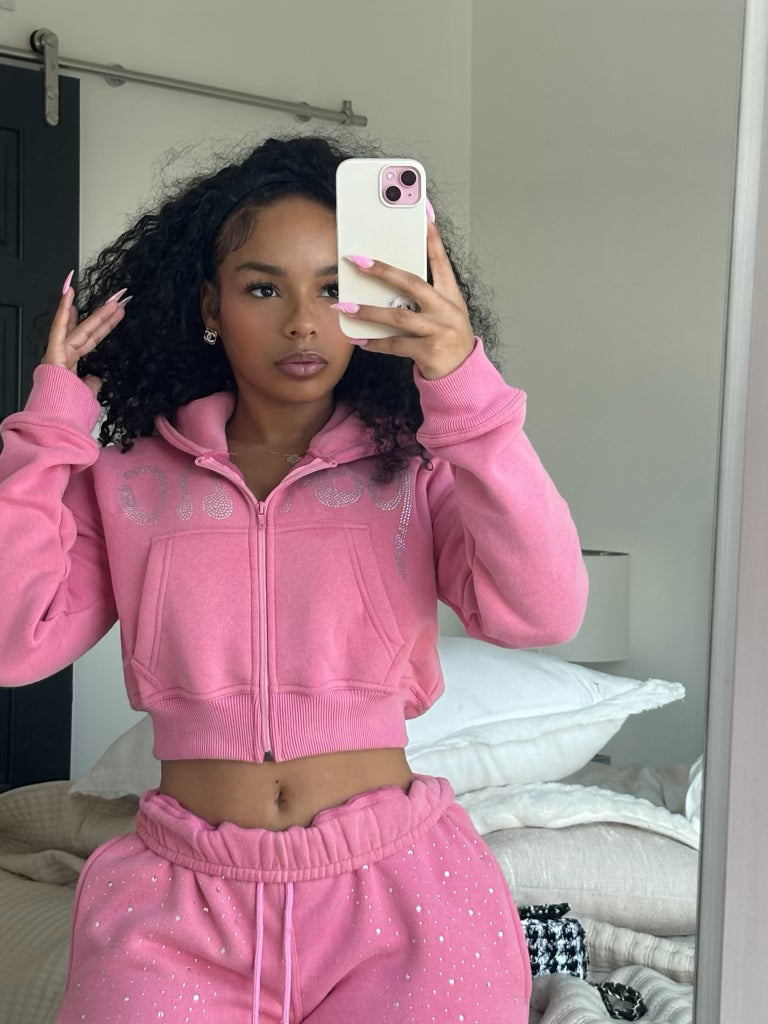 Bubble Gum 2-Piece Zip-Up Sweatsuits