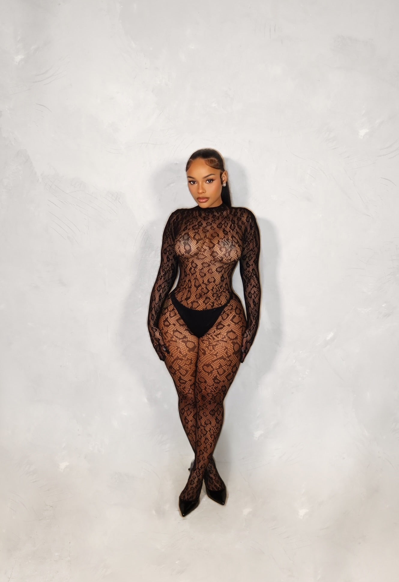 Obsidian Leopard Lace Catsuit